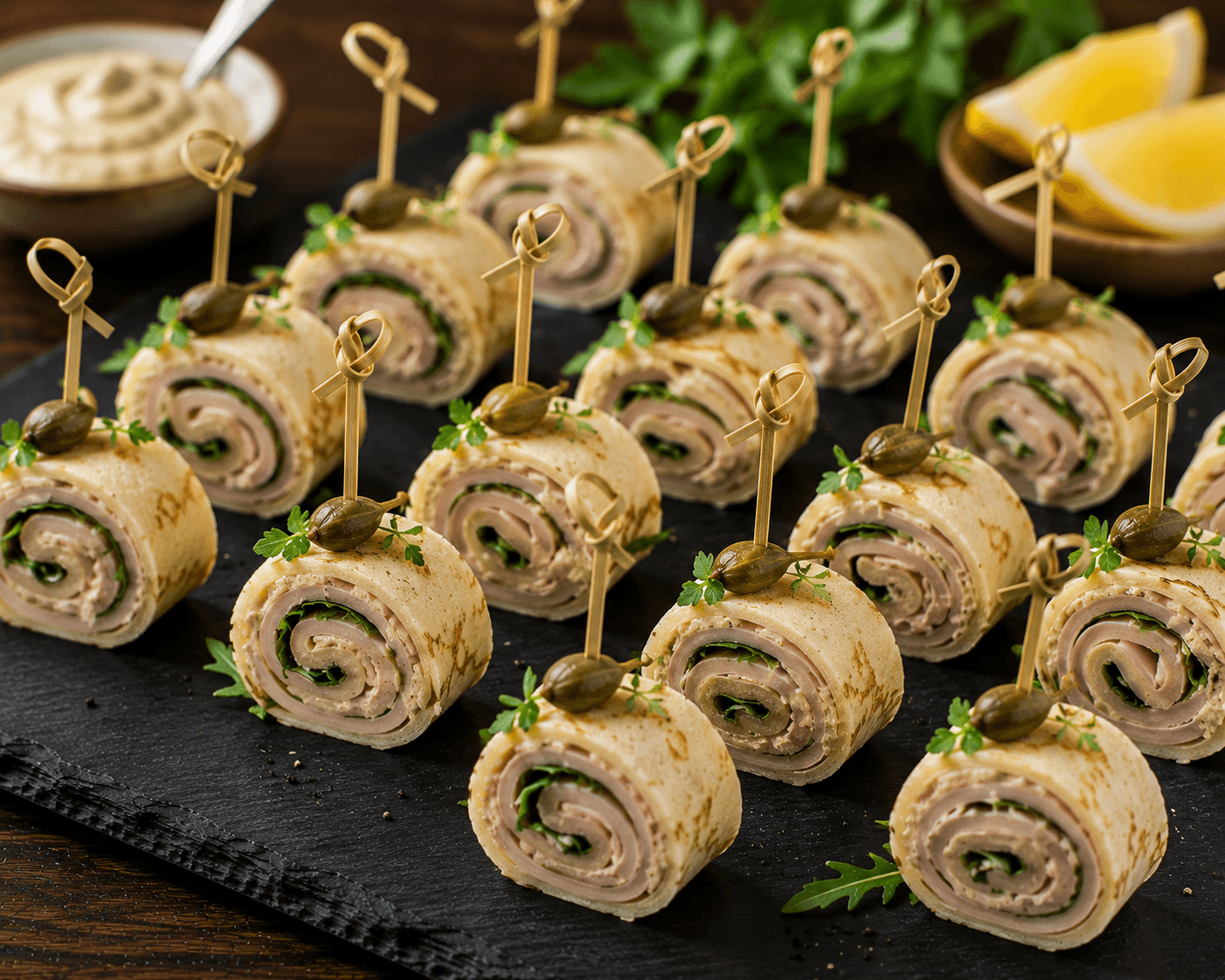 Vitello-Tonnato-Crêpe-Röllchen